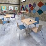 DAMS Brescia circular dining table with flat square base-13707