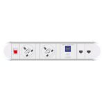 DAMS Chroma clip-on power module 2 x UK sockets, 1 x twin USB fast charge, 2 x RJ45 sockets-0