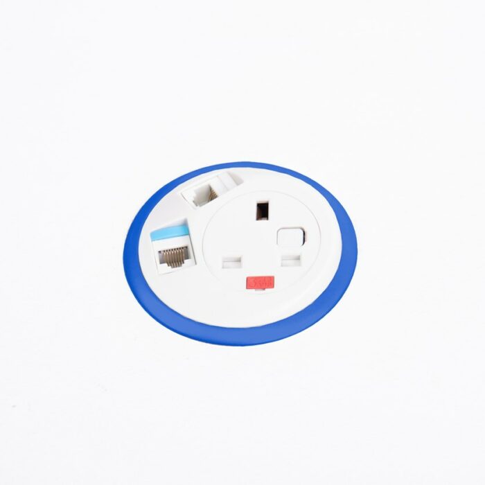 DAMS Pixel in-surface power module with 1 x UK socket, 2 x RJ45 sockets-0