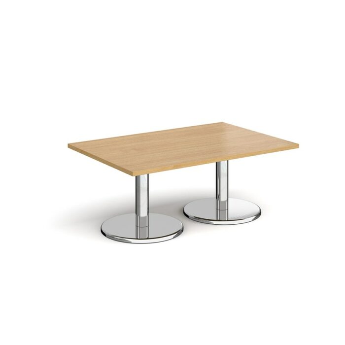 DAMS Pisa rectangular coffee table with round chrome bases-13116