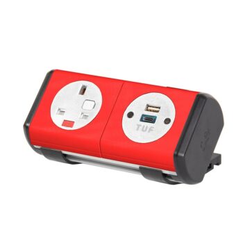 DAMS Hubble clip-on power module 1 x UK socket, 1 x TUF (A&C connectors) USB charger-0