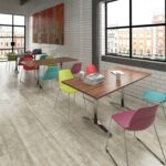 DAMS Roma square dining table with 4 leg chrome base 700mm -800mm-13761