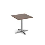 DAMS Roma square dining table with 4 leg chrome base 700mm -800mm-0
