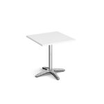 DAMS Roma square dining table with 4 leg chrome base 700mm -800mm-13763