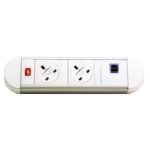DAMS Chroma clip-on power module 2 x UK sockets, 1 x twin USB fast charge -0