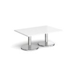 DAMS Pisa rectangular coffee table with round chrome bases-0