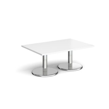 DAMS Pisa rectangular coffee table with round chrome bases-0