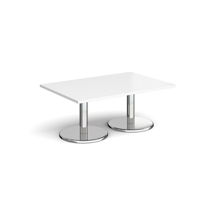 DAMS Pisa rectangular coffee table with round chrome bases-0
