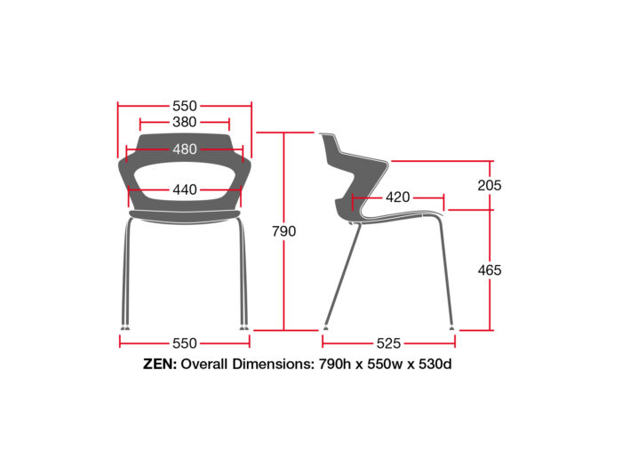 Elite Zen Polypropylene Breakout Chair Wooden Leg-14046