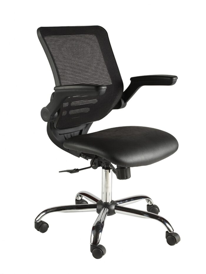Alliance Chrome Mesh Back Task Chair with Folding Arms-0