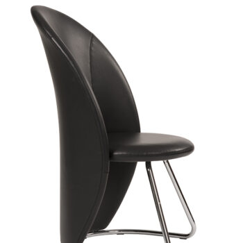 Alliance Taco Unique Tub Shaped Visitor Cantilever Chair, Crib 5 Black Vinyl-0