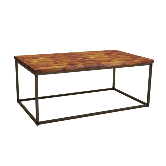 ZAP Industrial style Byron Rectangular pine coffee table-0