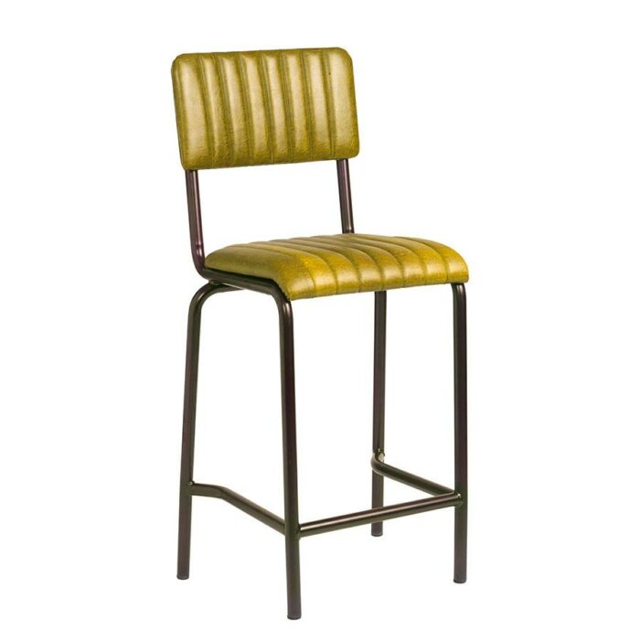 Zap Core Industrial Style Faux Leather Stool - Mid Height-14682