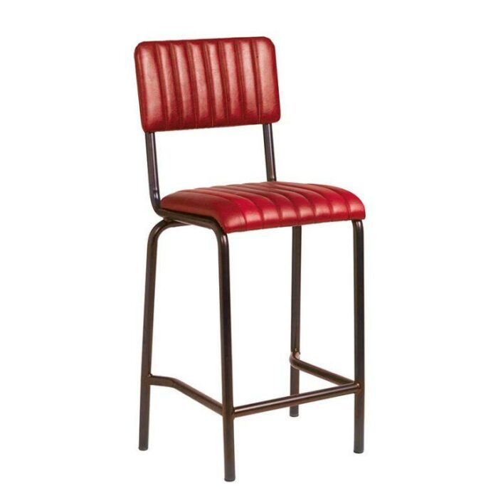 Zap Core Industrial Style Faux Leather Stool - Mid Height-14686