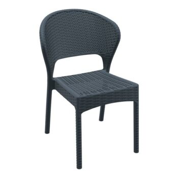 ZAP Daytona Rattan Side Chair - Dark Grey -0