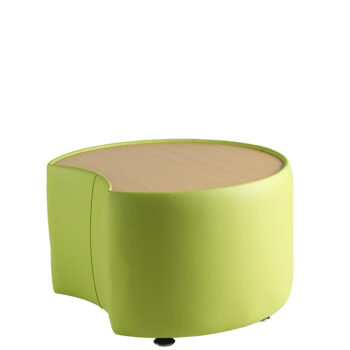 Alliance Pacman Concave Oak Wood Top Table (Chrome Glides as Standard)-0