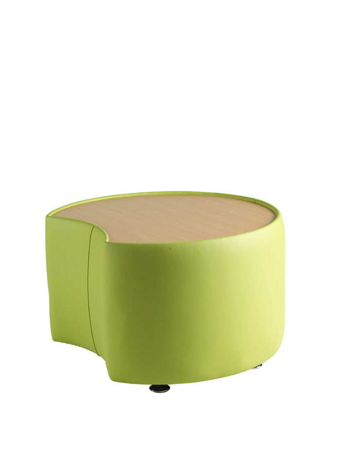 Alliance Pacman Concave Oak Wood Top Table (Chrome Glides as Standard)-0