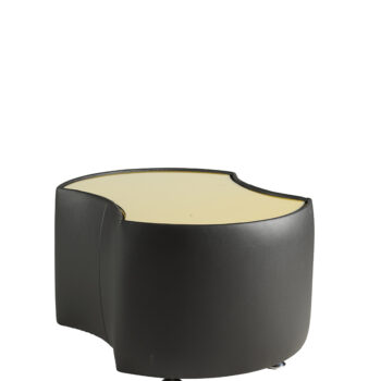 Alliance Pacman Double Concave Glass Top Table (Chrome Glides as Standard)-0