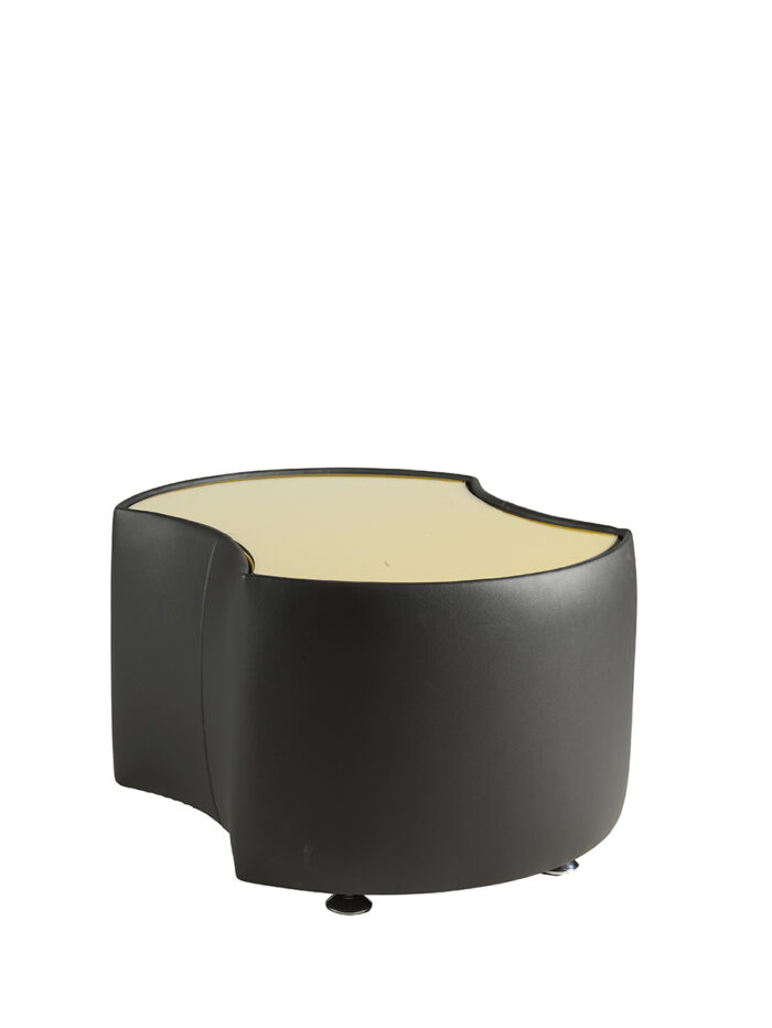 Alliance Pacman Double Concave Glass Top Table (Chrome Glides as Standard)-0