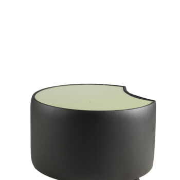 Alliance Pacman Concave Glass Top Table (Chrome Glides as Standard)-0