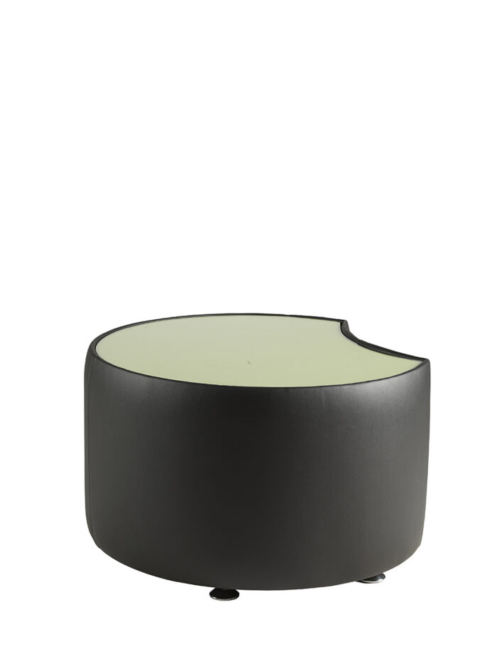 Alliance Pacman Concave Glass Top Table (Chrome Glides as Standard)-0