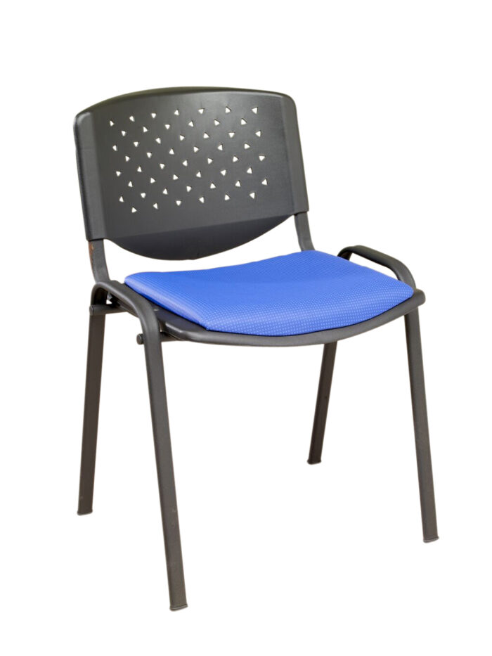 Alliance Flipper chair with upholstered seat pad and perforated back (Black Frame Standard)-0