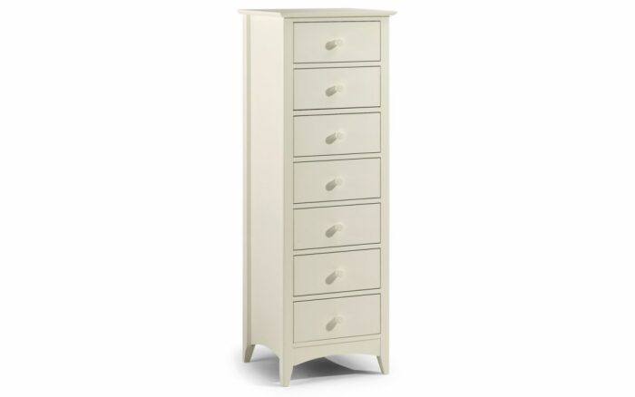 julian bowen Cameo 7 Drawer Narrow Chest - Stone White-0