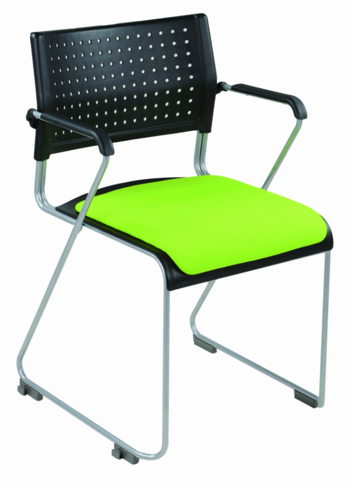 Alliance Public Armchair with Upholstered Seat (Silver Frame Standard)-0