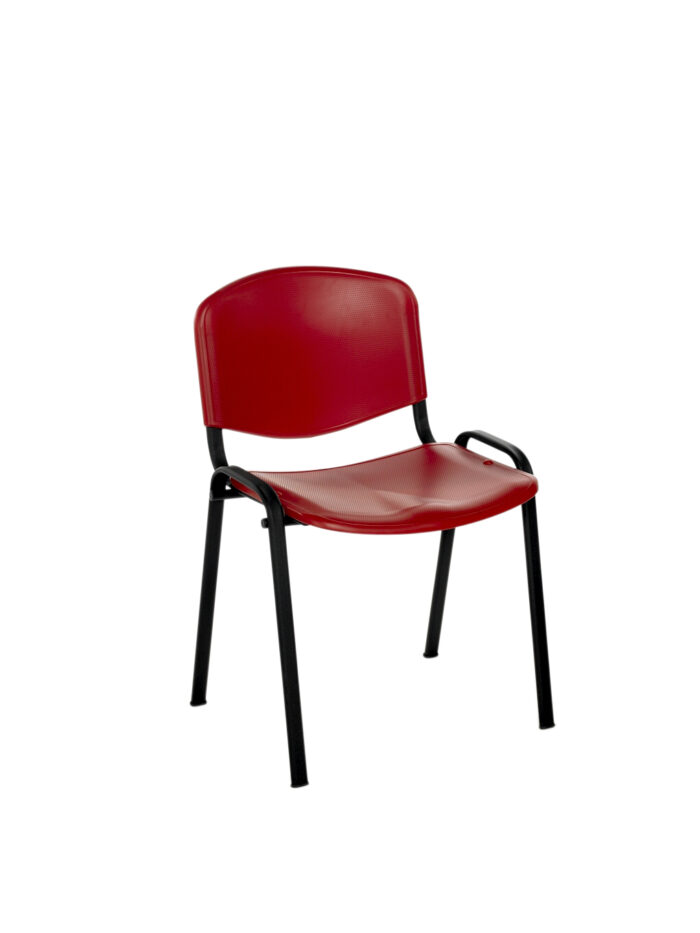 Alliance Flipper Chair with Red Molded Plastic Seat and Back (Black Frame Standard)-0