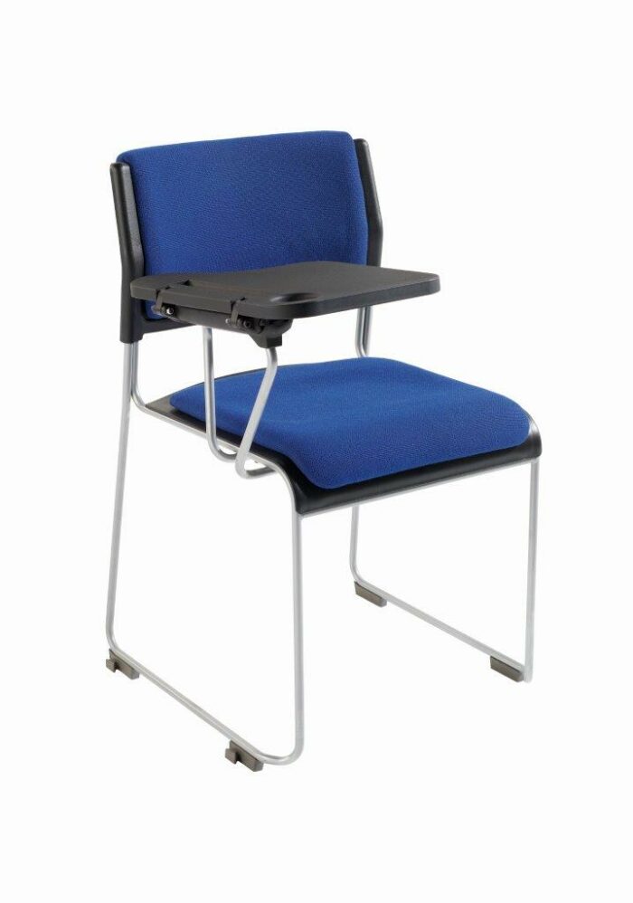 Alliance Public Side Chair with Upholstered Seat and Back and Right Hand Sitting Writing Tablet (Silver Frame Standard)-0