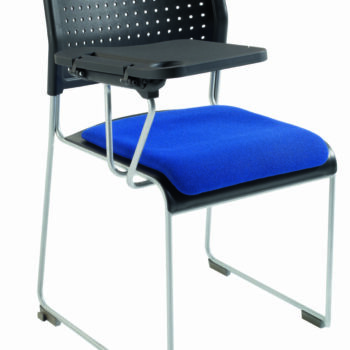Alliance Public Side Chair with Upholstered Seat and Right Hand Sitting Writing Tablet (Silver Frame Standard)-0