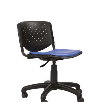 Alliance Flipper swivel with upholstered seat pad and perforated back (Single lever on castors)-0