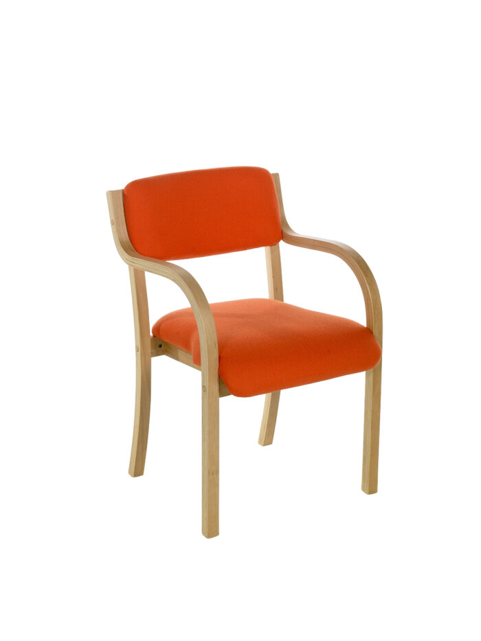 Alliance Tyson Light Beech Conference Side Chair with Arms-0