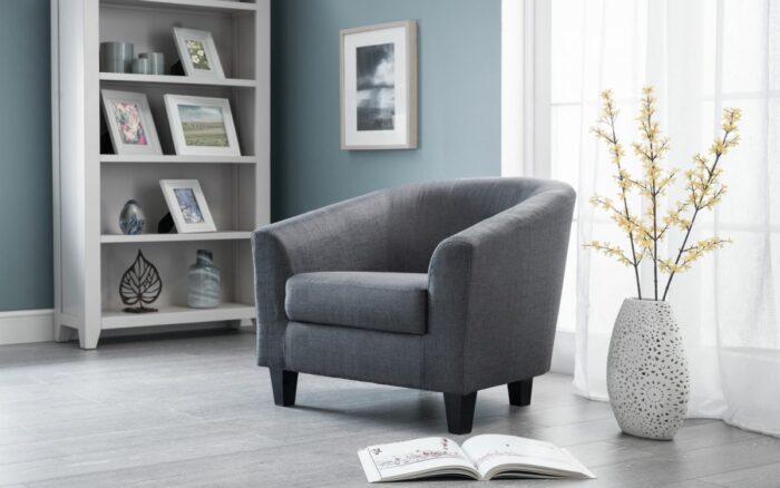 julian bowen Hugo Fabric Tub Chair - Slate Grey-16275