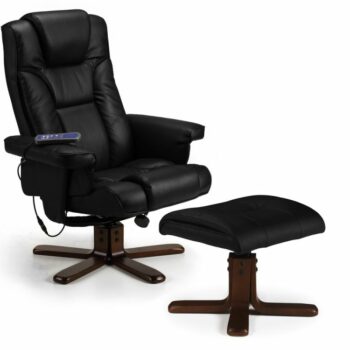 julian bowen Malmo Massage Recliner & Stool - Brown-0