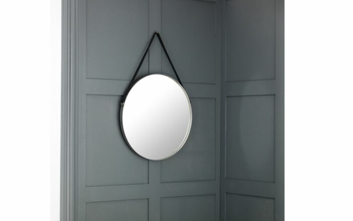 julian bowen Opera Round Pewter Mirror-16347