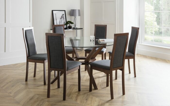 julian bowen Chelsea Large Glass Top Dining Table - 140cm-16169