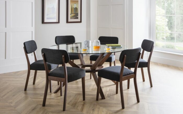 julian bowen Chelsea Large Glass Top Dining Table - 140cm-16168