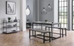 julian bowen Staten Bench concrete effect / black metal-16573
