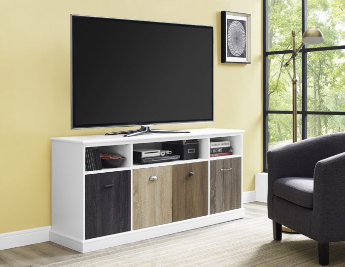 Dorel Mercer TV Console with Multicolored Door for TVs up to 60” -16467