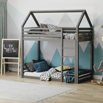 Flair Play House Grey or White Wooden Bunk Bed-0
