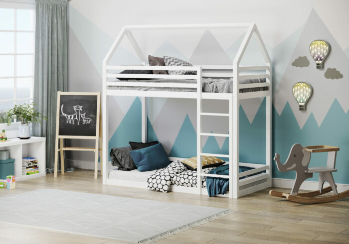 Flair Play House Grey or White Wooden Bunk Bed-16208