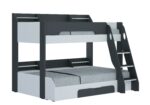 Flair Flick Triple Wooden Bunk Bed in white, grey or oak-0
