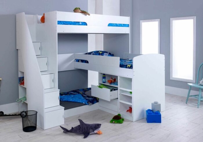 Flair Oscar Triple Bunk Bed with Storage-16829