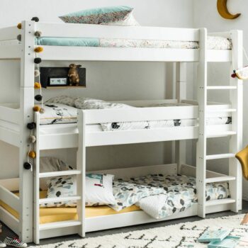 Flair Scandinavia Wooden Triple Bunk Bed in White-0