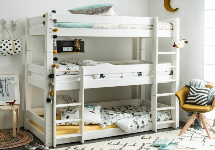Flair Scandinavia Wooden Triple Bunk Bed in White-0
