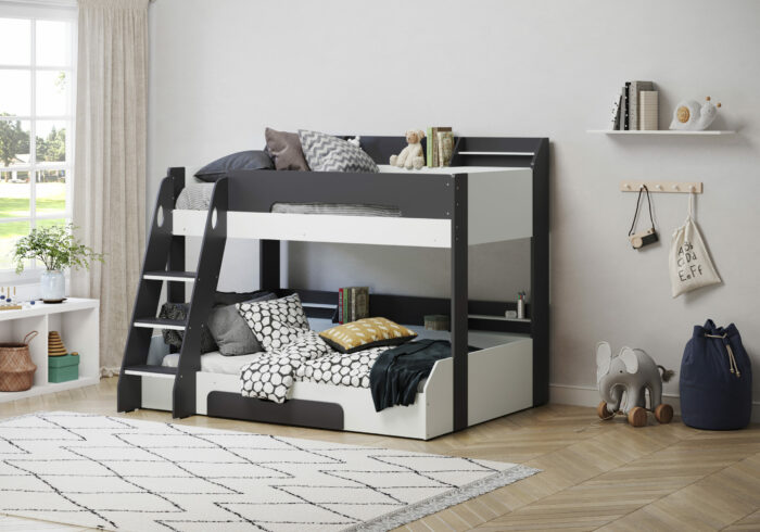 Flair Flick Triple Wooden Bunk Bed in white, grey or oak-16197