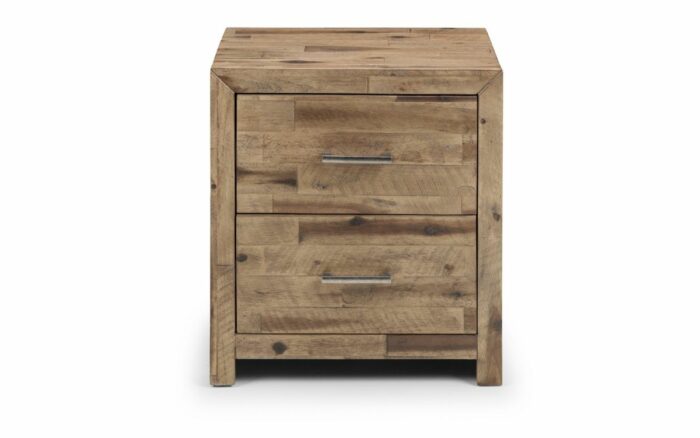 julian bowen Hoxton 2 Drawer Bedside Cabinet rustic oak-16272