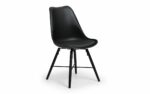 julian bowen Kari Dining Chair Black, Grey, White Poly chair wood legs & faux leather seat pad-0