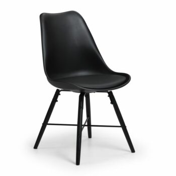 julian bowen Kari Dining Chair Black, Grey, White Poly chair wood legs & faux leather seat pad-0